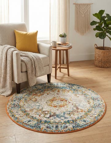 Beige Veneto Round Rug