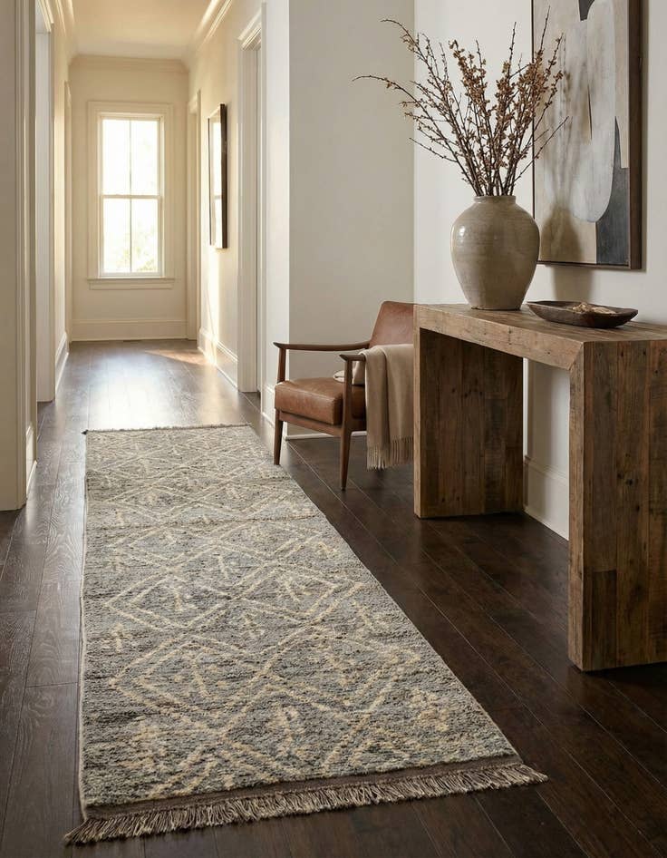 Detail image of  2' 11 x 16' 8  Hand Knotted Moroccan Wool Runner Rug