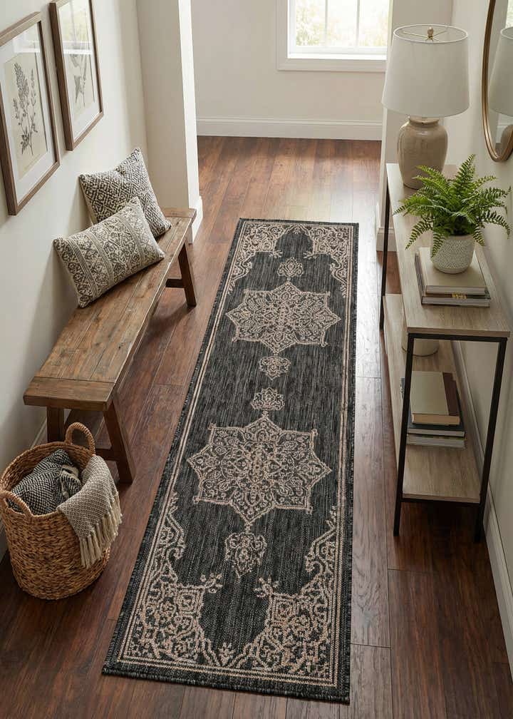 2' x 8' Easy-Clean Traditional Indoor / Outdoor Runner Rug