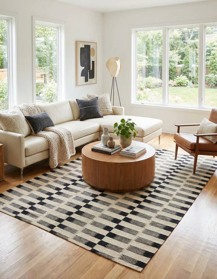 Detail image of 5' 9 x 7' 8  Hand Woven Kilim Modern Wool Rug