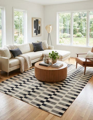 5' 9 x 7' 8 Hand Woven Kilim Modern Wool Rug