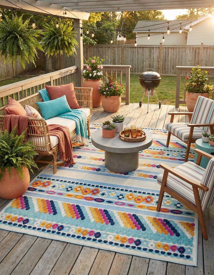Detail image of 7' x 10' Easy-Clean Aruba Indoor / Outdoor Rug
