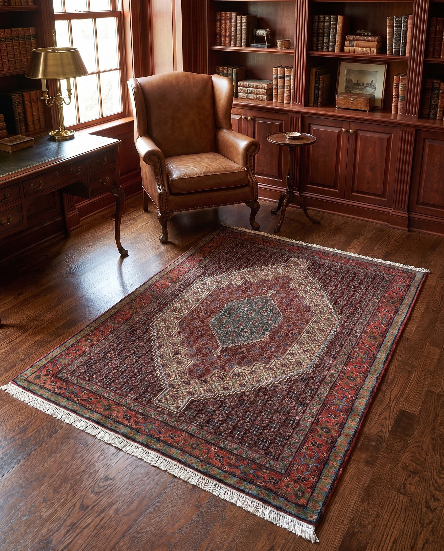 4' 2 x 5' 4 Hand Knotted Birjend Persian Wool Rug