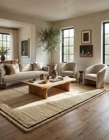 5' 5 x 8' 4 Hand Knotted Moroccan Wool Rug