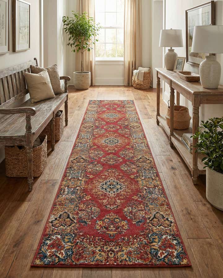 2' 7 x 12' Easy-Clean Traditional Indoor / Outdoor Runner Rug