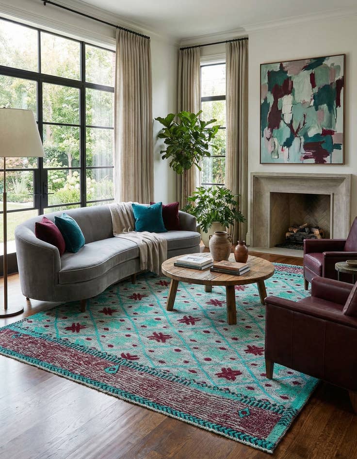 Detail image of  8' 3 x 11' 2  Hand Knotted Darya Wool Rug