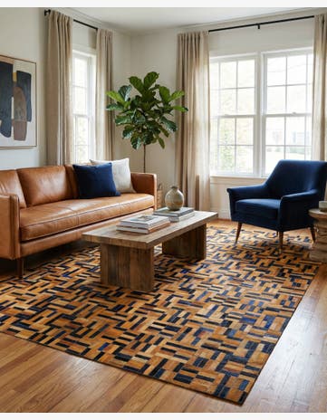 5' 1 x 8' Cowhide - Patchwork Rug