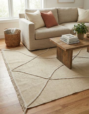 4' 3 x 6' Hand Knotted Moroccan Wool Rug