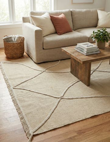 4' 3 x 6' Hand Knotted Moroccan Wool Rug