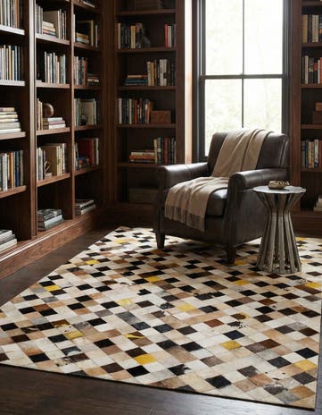 5' 1 x 8' Cowhide - Patchwork Rug