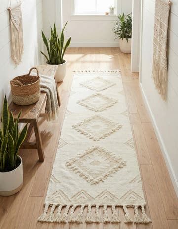 Ivory Hand Woven Arizona Wool Runner Rug