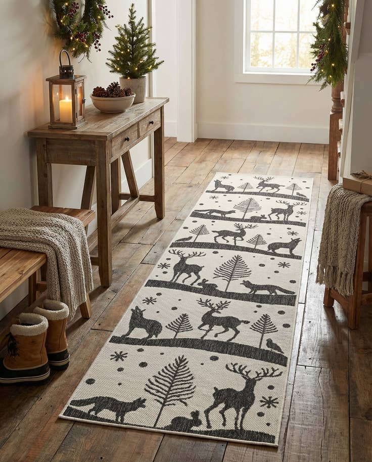 Detail image of 2' x 8' Easy-Clean Holiday Indoor / Outdoor Runner Rug