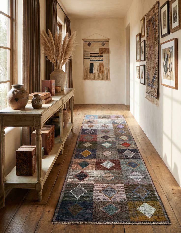 Detail image of 4' 5 x 15' 6  Hand Knotted Moroccan Wool Runner Rug