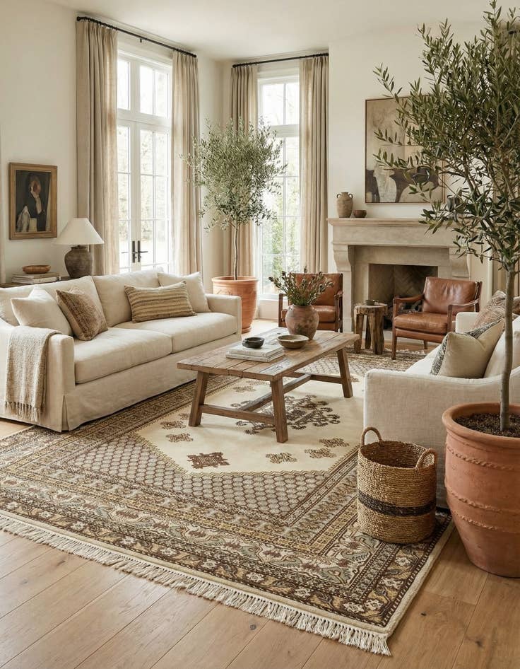 Detail image of 6' 6 x 9'  Hand Knotted Moroccan Wool Rug