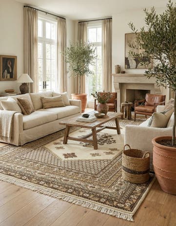 6' 6 x 9' Hand Knotted Moroccan Wool Rug