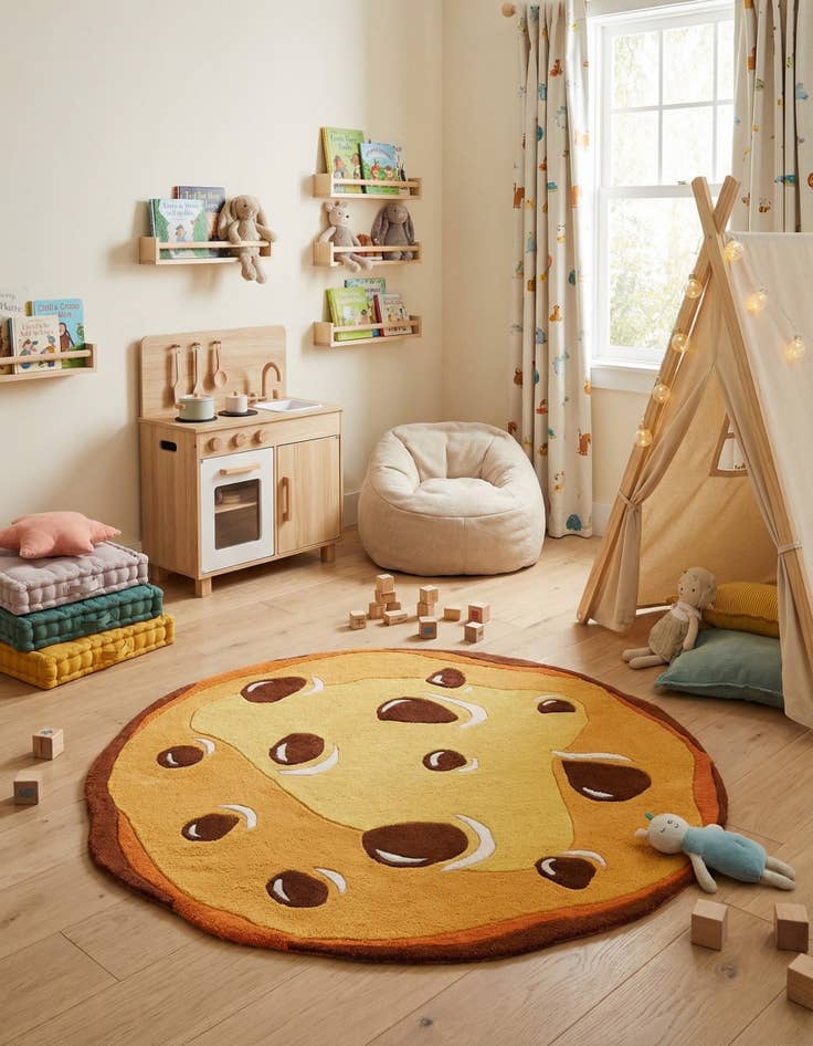 Detail image of 4' 1 x 4' 1 Playtime Kids Wool Freeform Rug