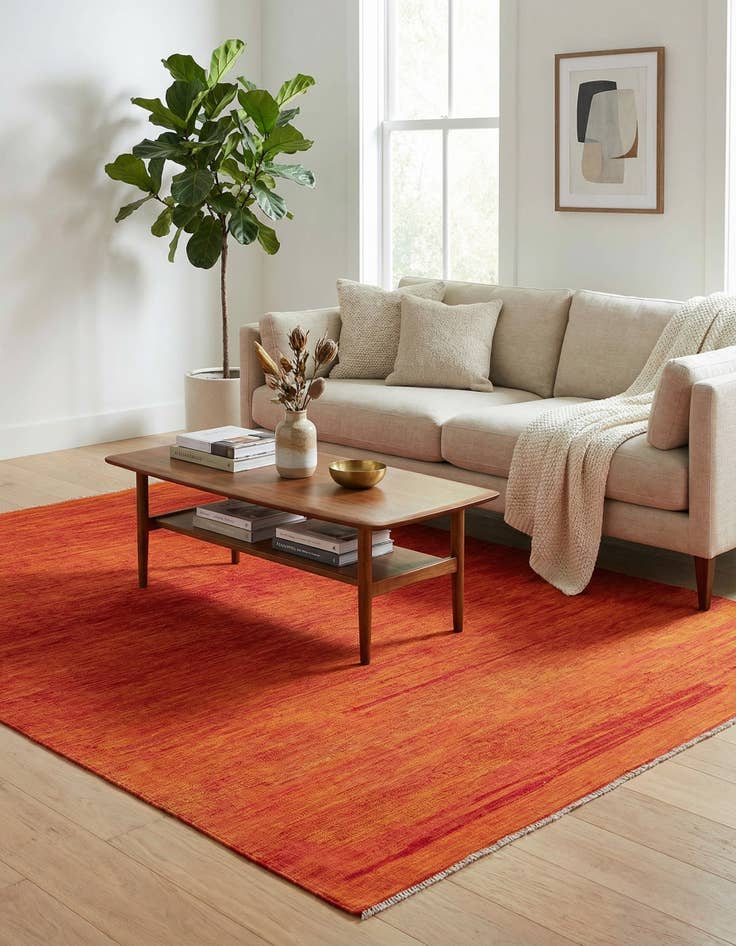 Detail image of 6' 9 x 9' 8  Hand Woven Kilim Modern Wool Rug