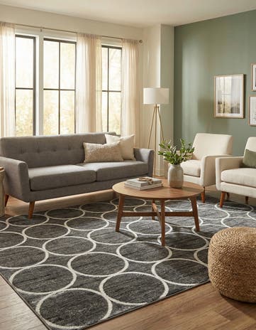 7' 10 x 7' 10 Lattice Trellis Square Rug