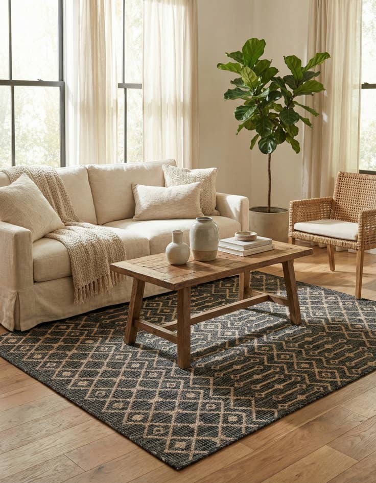 Detail image of 4' x 6'  Washable Trellis Indoor / Outdoor Rug