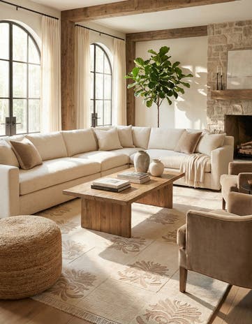 6' 7 x 9' 7 Hand Knotted Darya Wool Rug