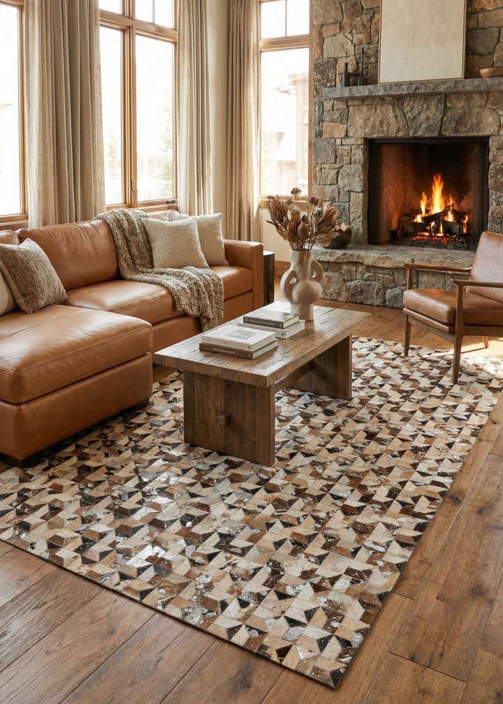 5' 1 x 8' Cowhide - Patchwork Rug