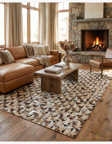 5' 1 x 8' Cowhide - Patchwork Rug