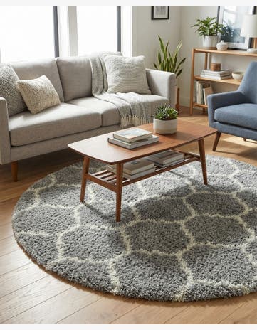 6' x 6' Trellis Shag Round Rug