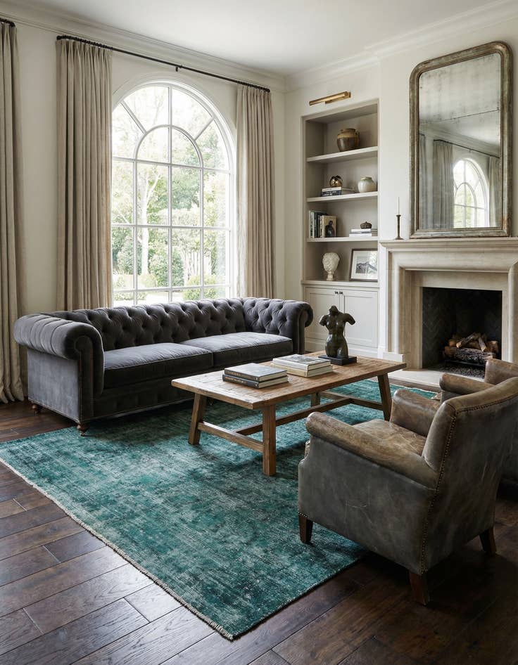 Detail image of 6' 6 x 9' 2  Hand Knotted Ultra Vintage Persian Wool Rug