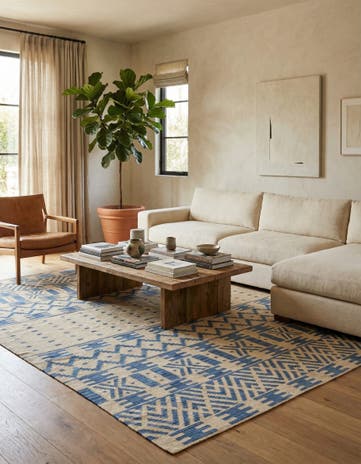 6' 8 x 9' 9 Hand Woven Kilim Modern Wool Rug