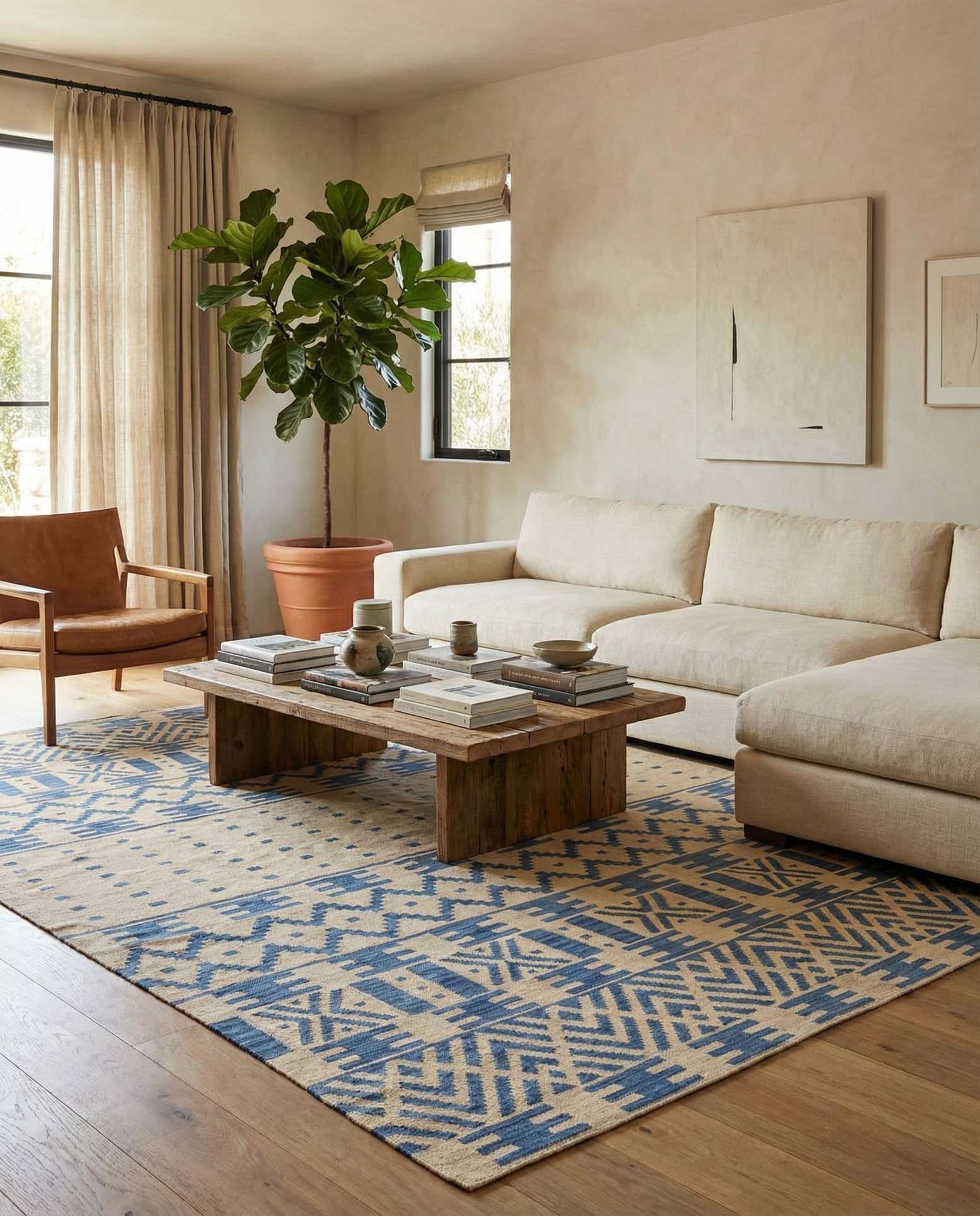 6' 8 x 9' 9 Hand Woven Kilim Modern Wool Rug