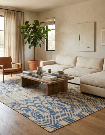 6' 8 x 9' 9 Hand Woven Kilim Modern Wool Rug
