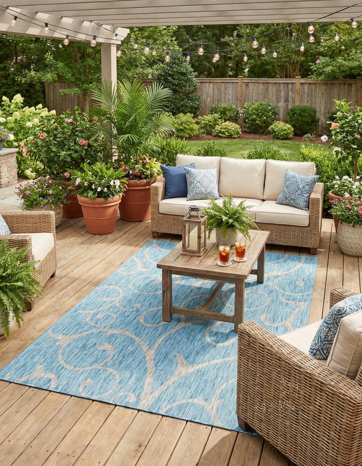 6' x 9' Easy-Clean Botanical Indoor / Outd...