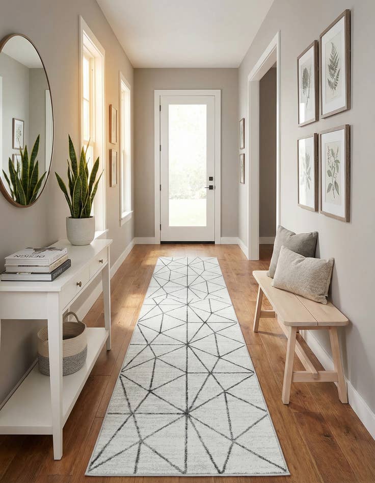 Detail image of  2' 7 x 13' Lattice Trellis Runner Rug