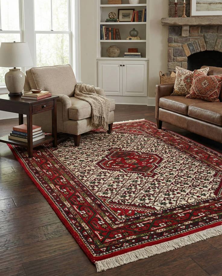 Detail image of 5' 8 x 7' 10 Hand Knotted Bidjar Wool Rug