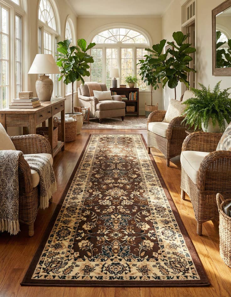 Detail image of 2' 7 x 10' Kashan Design Runner Rug