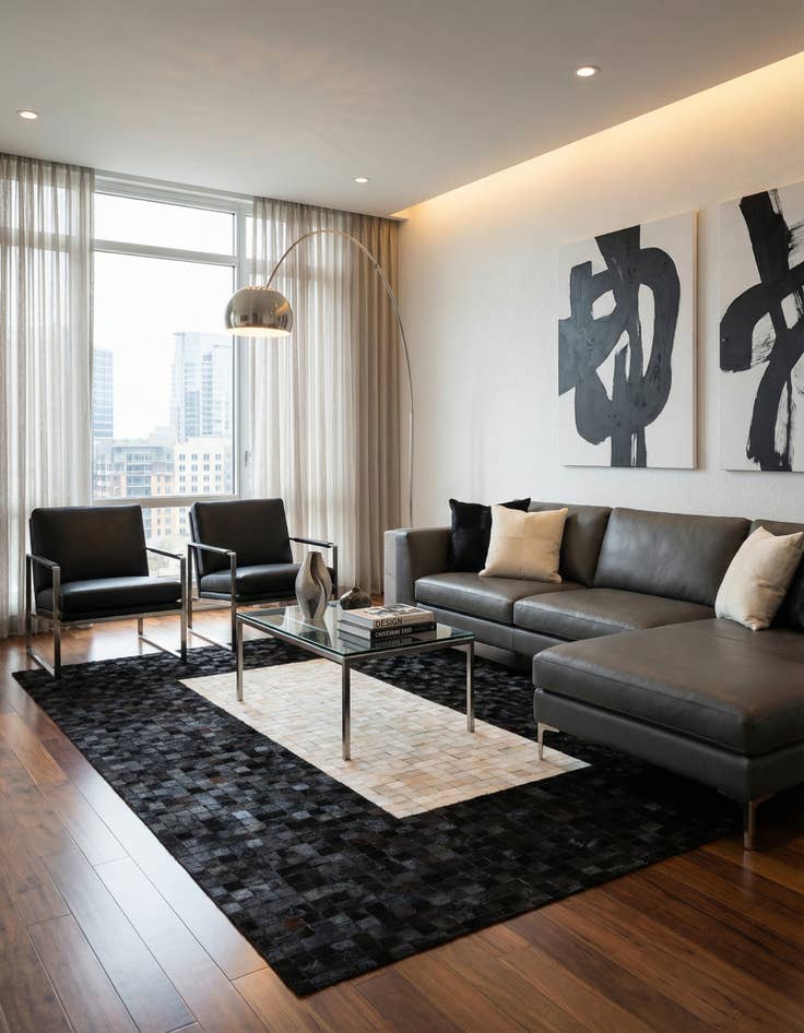 Detail image of 5' x 8' Cowhide Stocks Rug