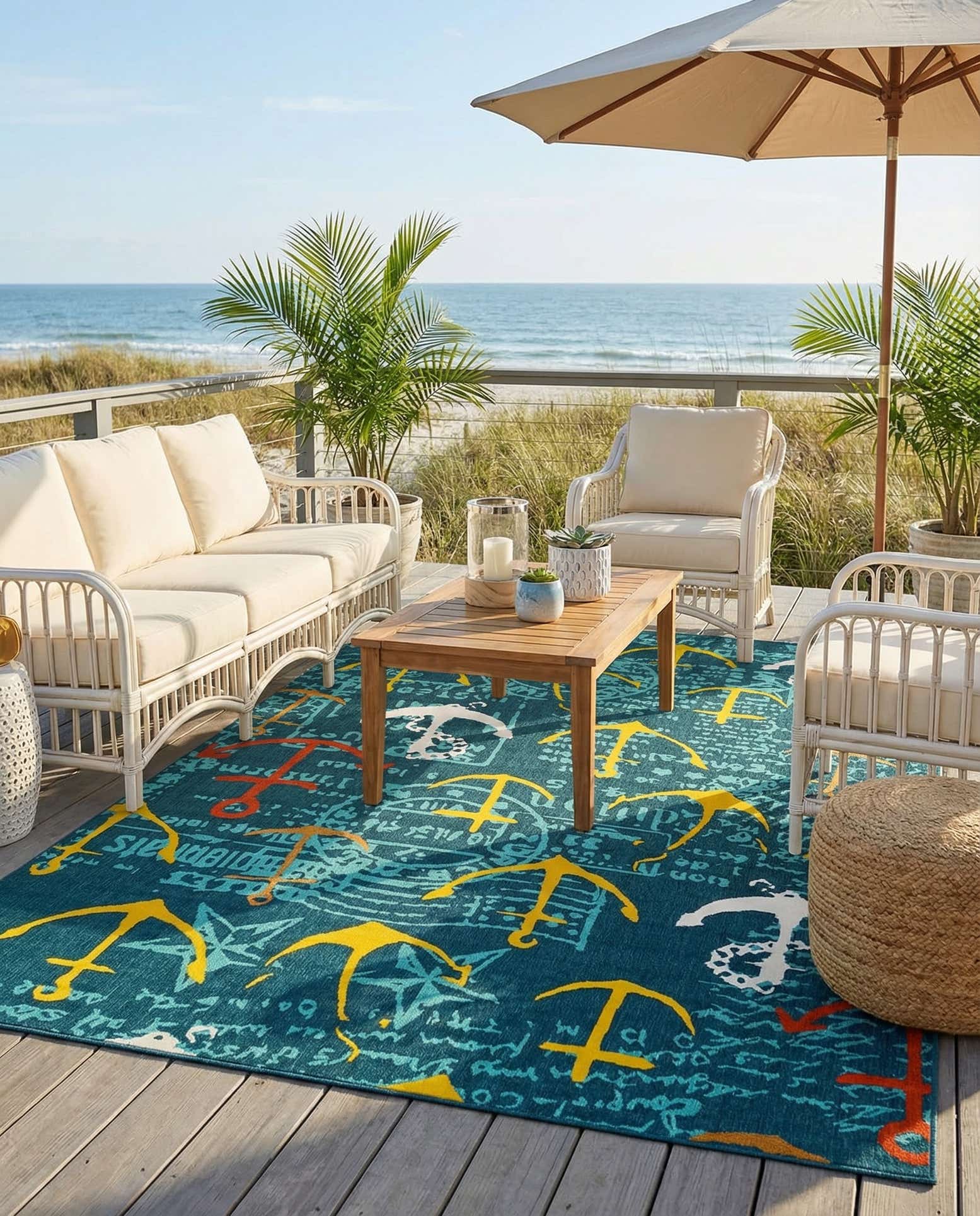 10' x 14' Easy-Clean Coastal Indoor / Outdoor Rug