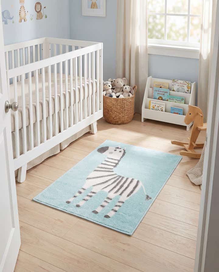 65cm x 90cm Zebra Whimsy Kids Tapis
