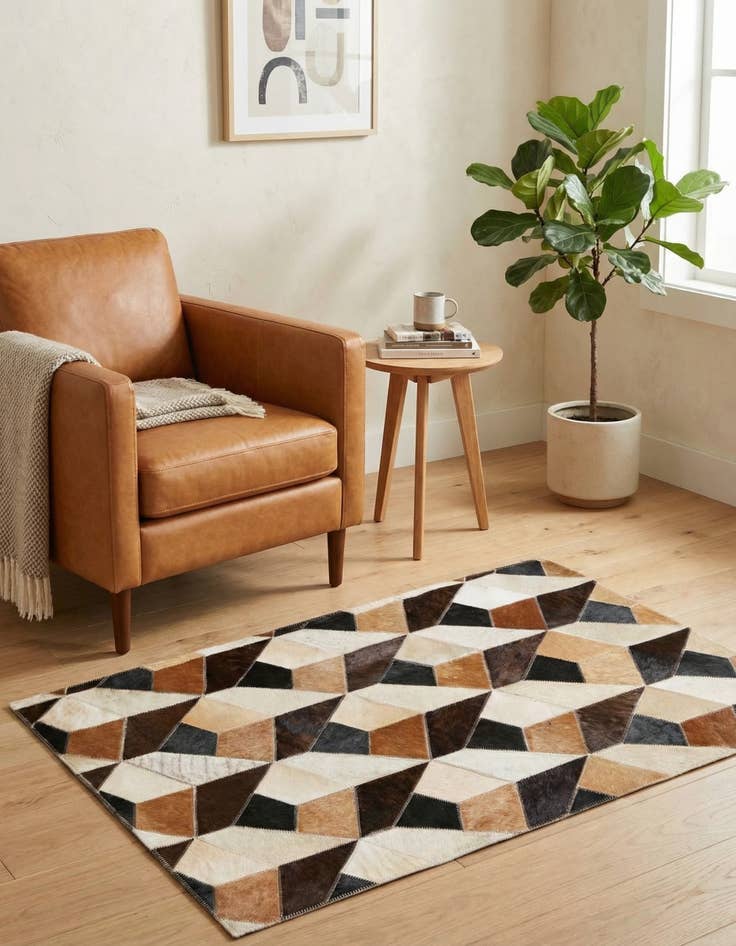 Detail image of  2' x 3' Cowhide Leather Rug