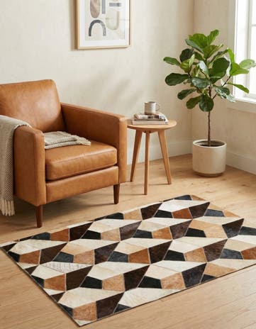 2' x 3' Cowhide Leather Rug