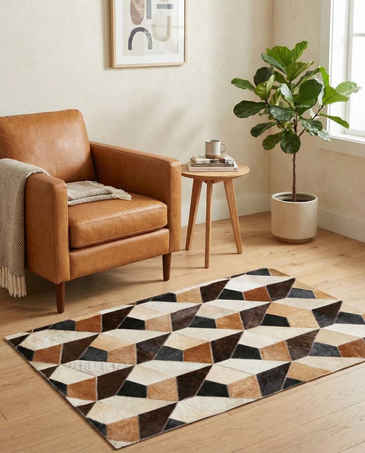 Detail image of 2' x 3' Cowhide Leather Rug