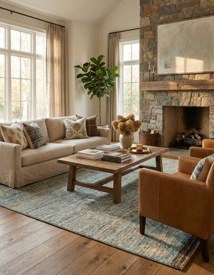 Detail image of 6' 3 x 9' 6  Hand Knotted Darya Wool Rug