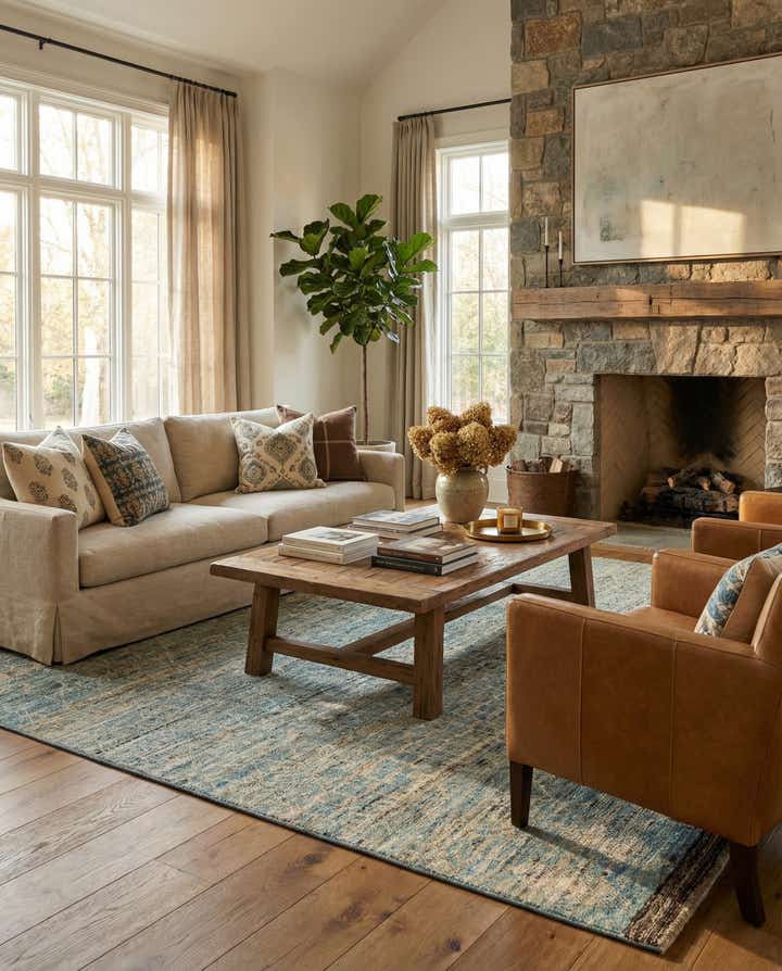 6' 3 x 9' 6 Hand Knotted Darya Wool Rug