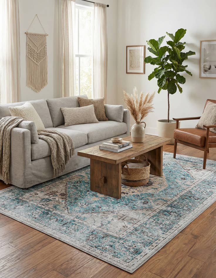 Detail image of 5' x 8'  Washable Yara Rug