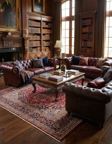 9' 9 x 13' Hand Knotted Kashan Persian Wool Rug