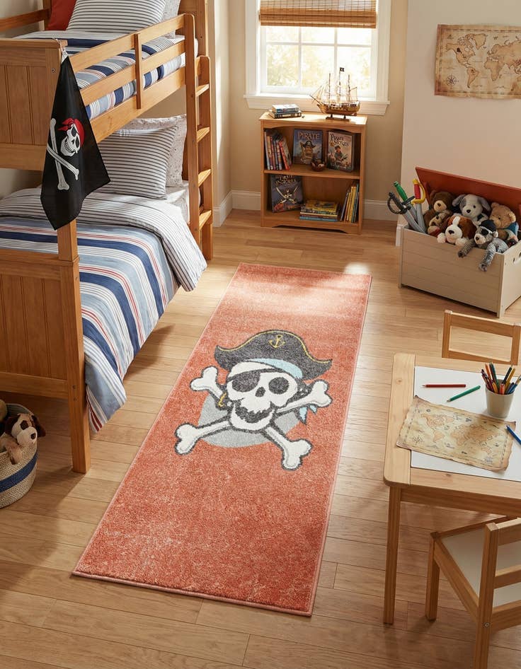 Detail image of 2' 2 x 6' 1 Pirate Whimsy Kids Runner Rug