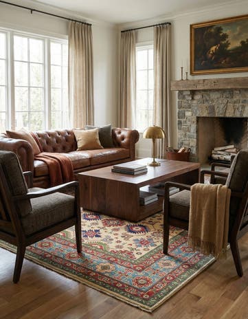 6' 6 x 9' 8 Hand Knotted Kazak Rug