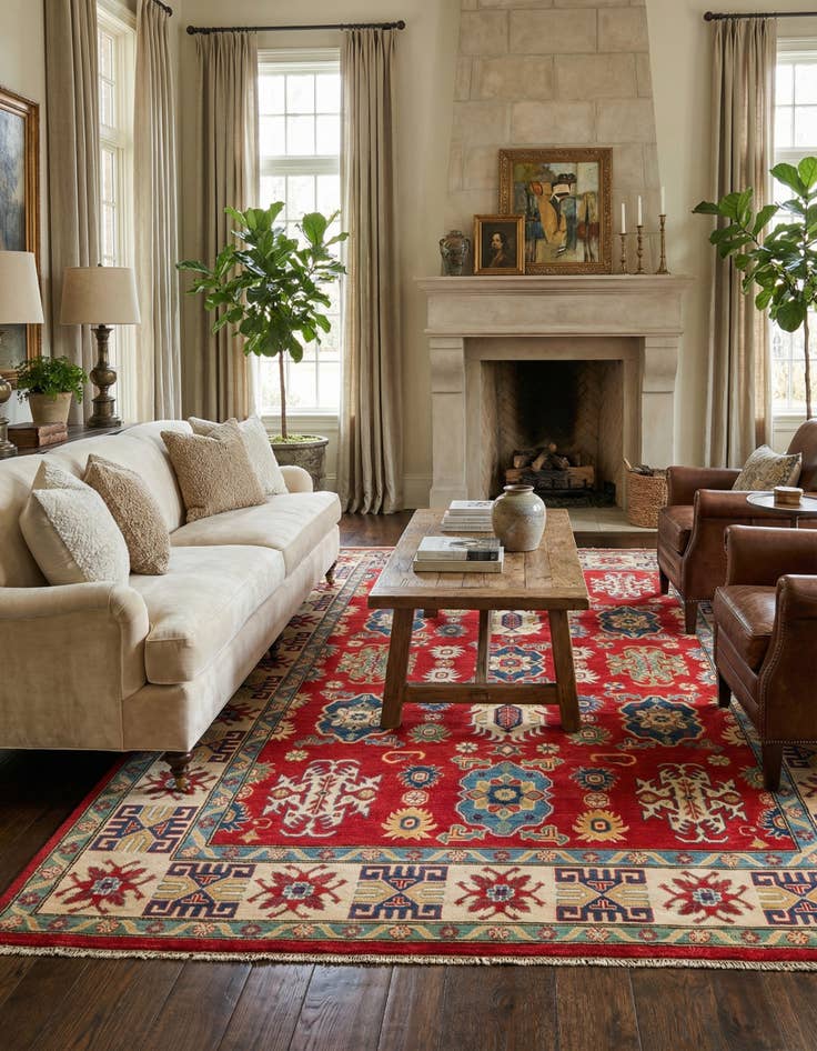 Detail image of 6' 6 x 10' 2  Hand Knotted Kazak Rug