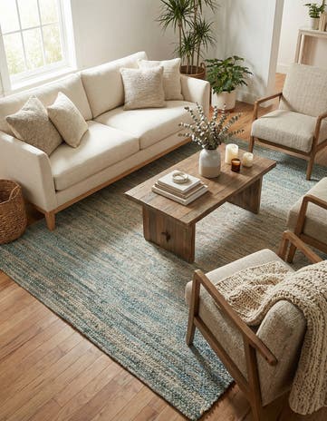 6' 1 x 9' Hand Woven Chenille Jute Rug