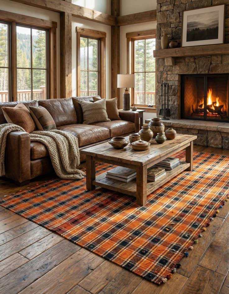 Detail image of 4' 11 x 7' 1 Jajim Wool Rug